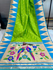 Pure Soft Kanchivaram Temple Paithani Silk Saree