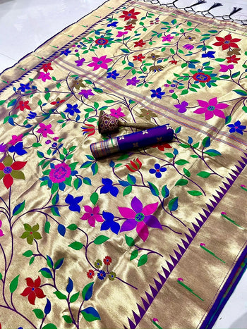 Soft Silk Brocket Kanchivaram Paithani Saree