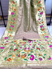 Soft Silk Mango Flower Design Paithani Saree