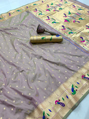 Soft Silk Parrot Peacock Border Paithani Saree