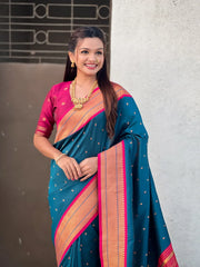 Paithani Saree with Swan Meenakari Pallu