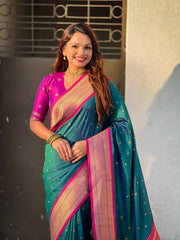 Paithani Saree with Swan Meenakari Pallu