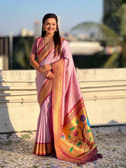 Paithani Saree with Swan Meenakari Pallu
