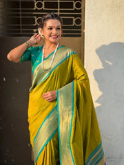 Paithani Saree with Swan Meenakari Pallu