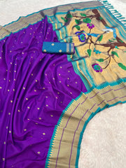 Paithani Saree with Swan Meenakari Pallu