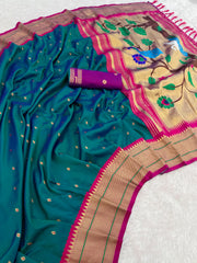 Paithani Saree with Swan Meenakari Pallu