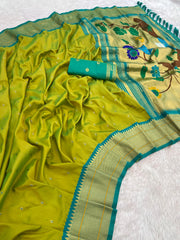 Paithani Saree with Swan Meenakari Pallu
