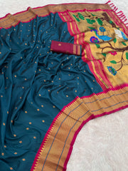 Paithani Saree with Swan Meenakari Pallu