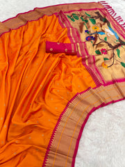 Paithani Saree with Swan Meenakari Pallu