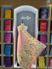 Dupatta - Pure Zari Peacock Motif Paithani Dupatta