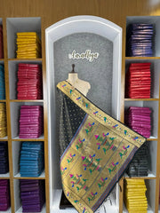 Dupatta - Pure Zari Peacock Motif Paithani Dupatta