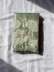 Pure Oris Silk Lotus Embroidered Applique Cutwork Border Saree