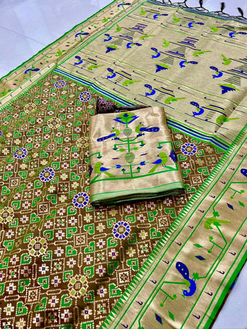 Soft Kanchivaram Patola Paithani Silk Saree