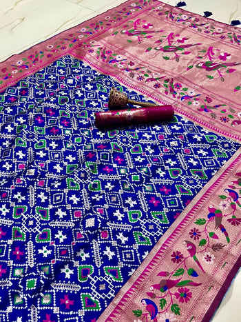 Authentic Kanchivaram Patola Paithani Silk Saree