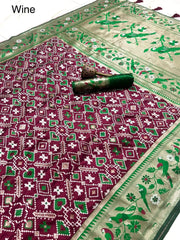 Authentic Kanchivaram Patola Paithani Silk Saree