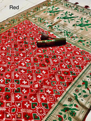 Authentic Kanchivaram Patola Paithani Silk Saree
