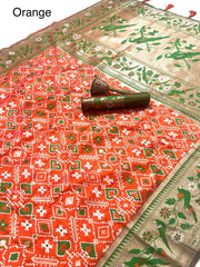 Authentic Kanchivaram Patola Paithani Silk Saree
