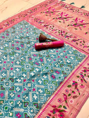Authentic Kanchivaram Patola Paithani Silk Saree
