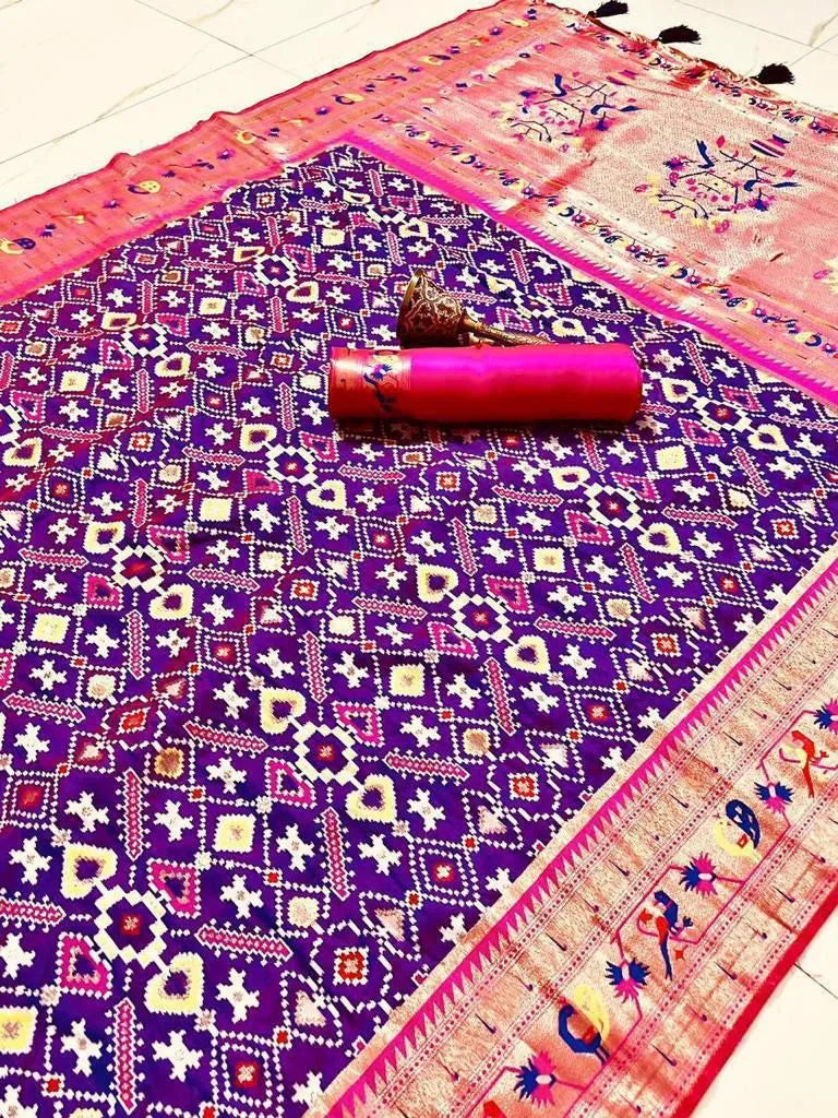 Traditional Kanchivaram Patola Paithani Silk Saree