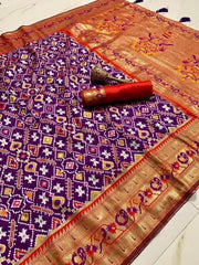 Traditional Kanchivaram Patola Paithani Silk Saree