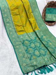 Premium Bandhani Patola Zari Woven Saree