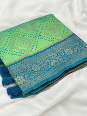Premium Bandhani Patola Zari Woven Saree