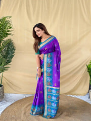 Traditional Purple Soft Silk Woven Patola Saree