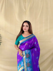 Traditional Purple Soft Silk Woven Patola Saree