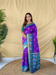 Traditional Purple Soft Silk Woven Patola Saree