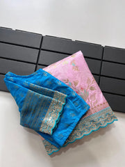 Banarasi Dolla Silk Sequence Work Sarees (Unstiched Blouse)