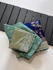 Banarasi Dolla Silk Sequence Work Sarees (Unstiched Blouse)