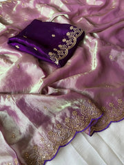 Space Silk Embroidery Party Wear Saree