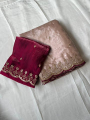Space Silk Embroidery Party Wear Saree
