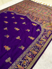 Hand-Dyed Rajwadi Pashmina Silk Saree