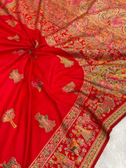Hand-Dyed Rajwadi Pashmina Silk Saree
