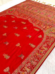 Hand-Dyed Rajwadi Pashmina Silk Saree