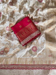 Banarasi Silk Saree Rich Red Zari Border Saree