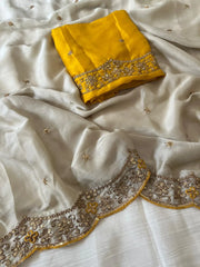 Heavy Rangoli Silk (soft) Material  Embroidery Work Saree