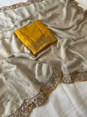 Heavy Rangoli Silk (soft) Material  Embroidery Work Saree