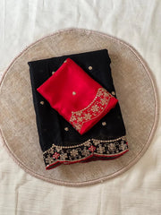 Heavy Rangoli Silk (soft) Material  Embroidery Work Saree