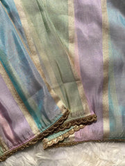 Tissue Silk Rainbow Banarasi Saree (Mirror Work Blouse)