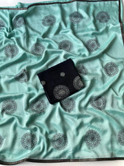 Pure Crush Fabric Embroidered Butta Saree