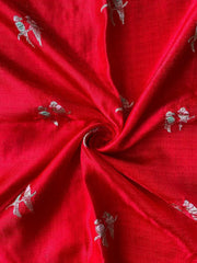 Pure Jute Crush Parrot Buttis with Lace Border Saree