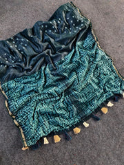 Pure Cotton Hand Dyed Bandhej Sibori Saree