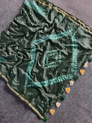 Pure Cotton Hand Dyed Bandhej Sibori Saree