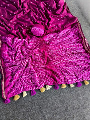 Pure Cotton Hand Dyed Bandhej Sibori Saree