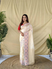 Pure Soft Silk Patola Meenakari Border Saree