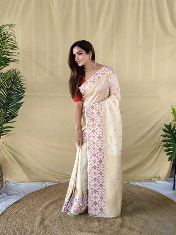 Pure Soft Silk Patola Meenakari Border Saree