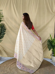 Pure Soft Silk Patola Meenakari Border Saree