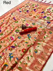 All Over Jaal Weaving Brocket Paithani Soft Silk Saree